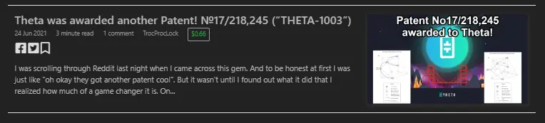 The last Theta related article I posted here