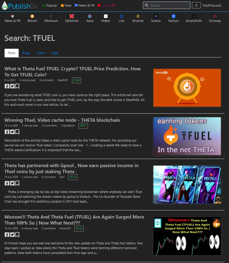 The last posts about TFUEL