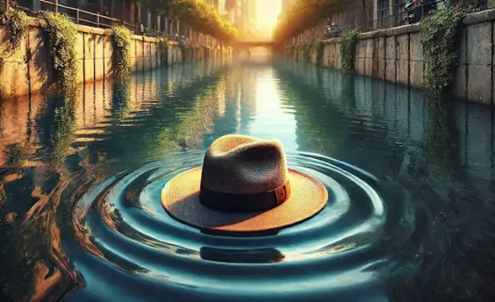 Sombrero en el agua