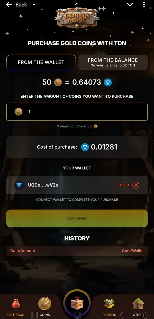 Goblin Mine Gold Coin Cost