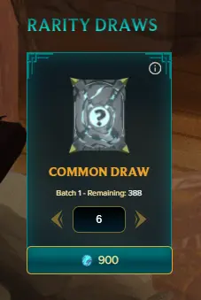 Buying 6 Common Cards