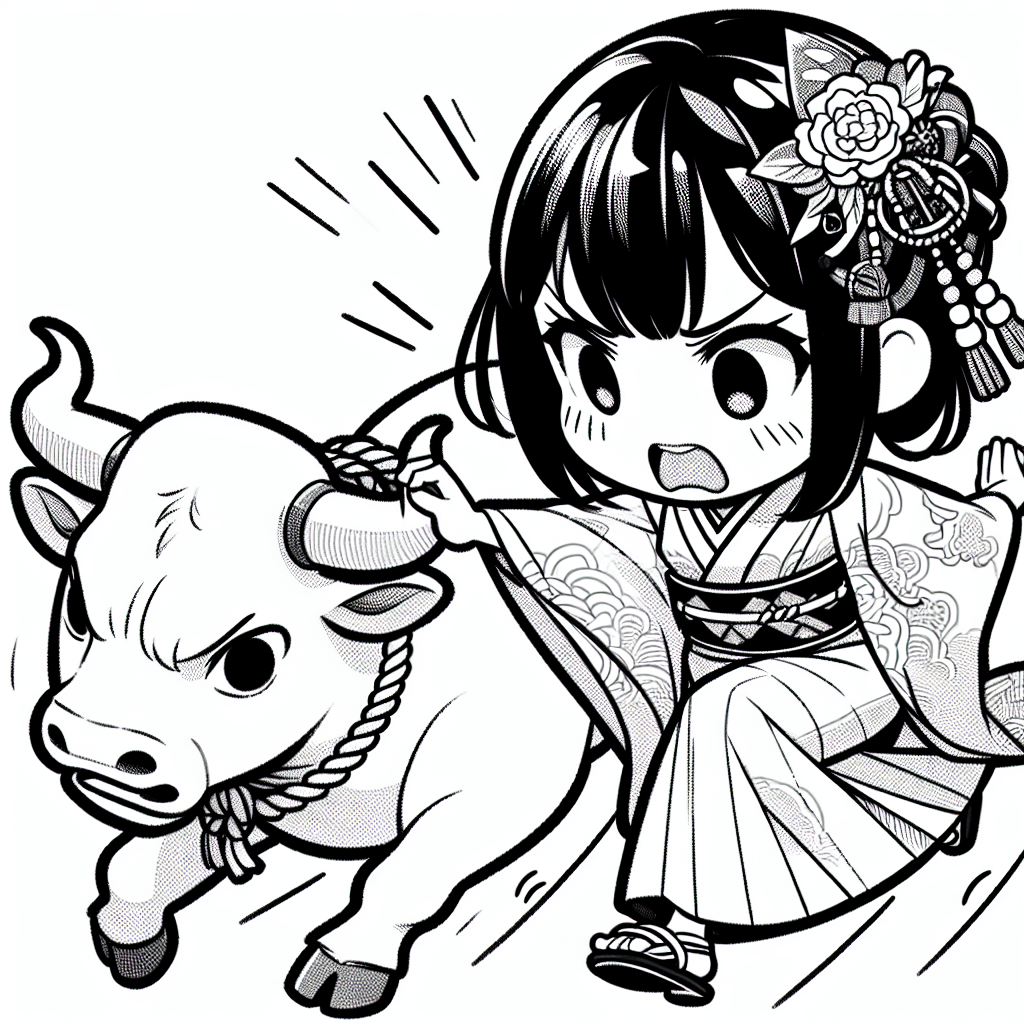 girl stopping bull