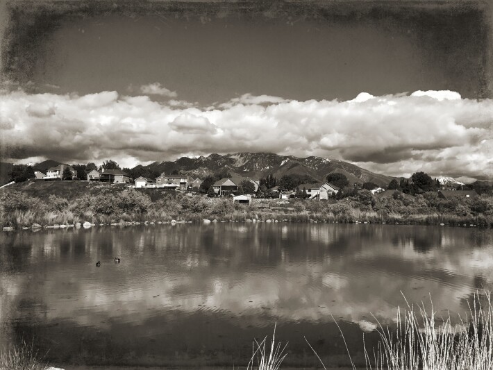 Mountain Village with Lake