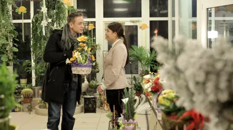 The scene in the flower shop