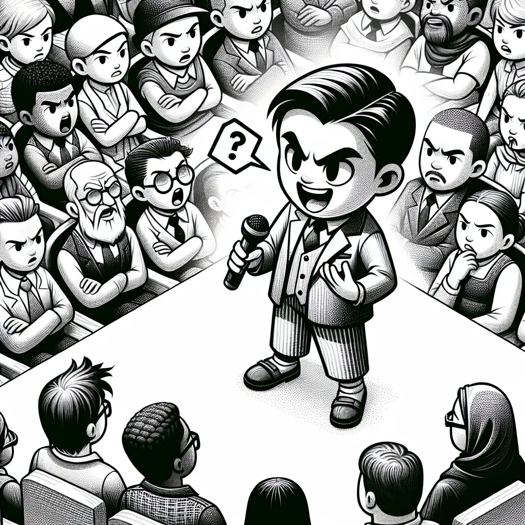 man lying to audience
