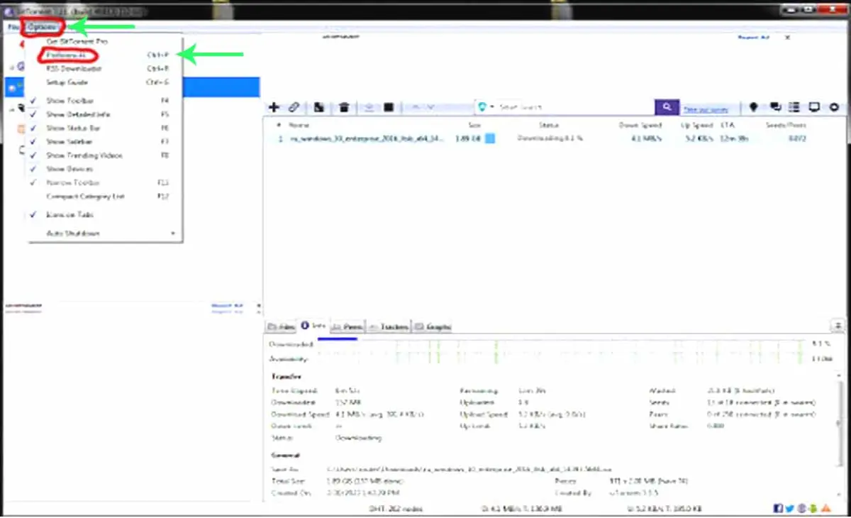 Open the bittorrent application in windows