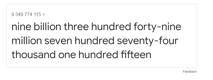 The big number