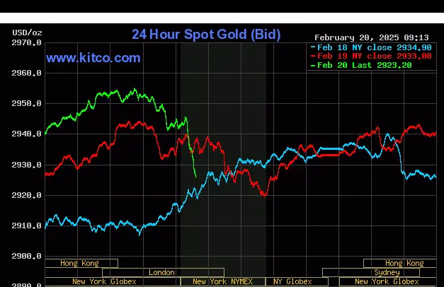 Spot Gold - Feb. 20, 2025 (Kitco Gold)