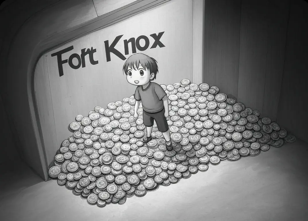Boy inside Ft. Knox vault