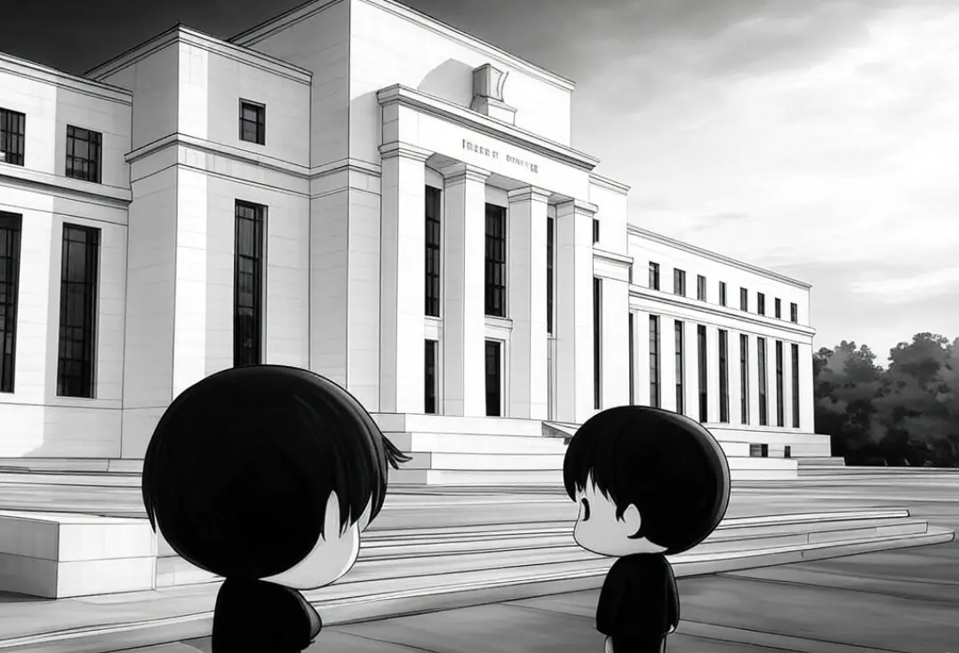Boys looking at Federal Reserve