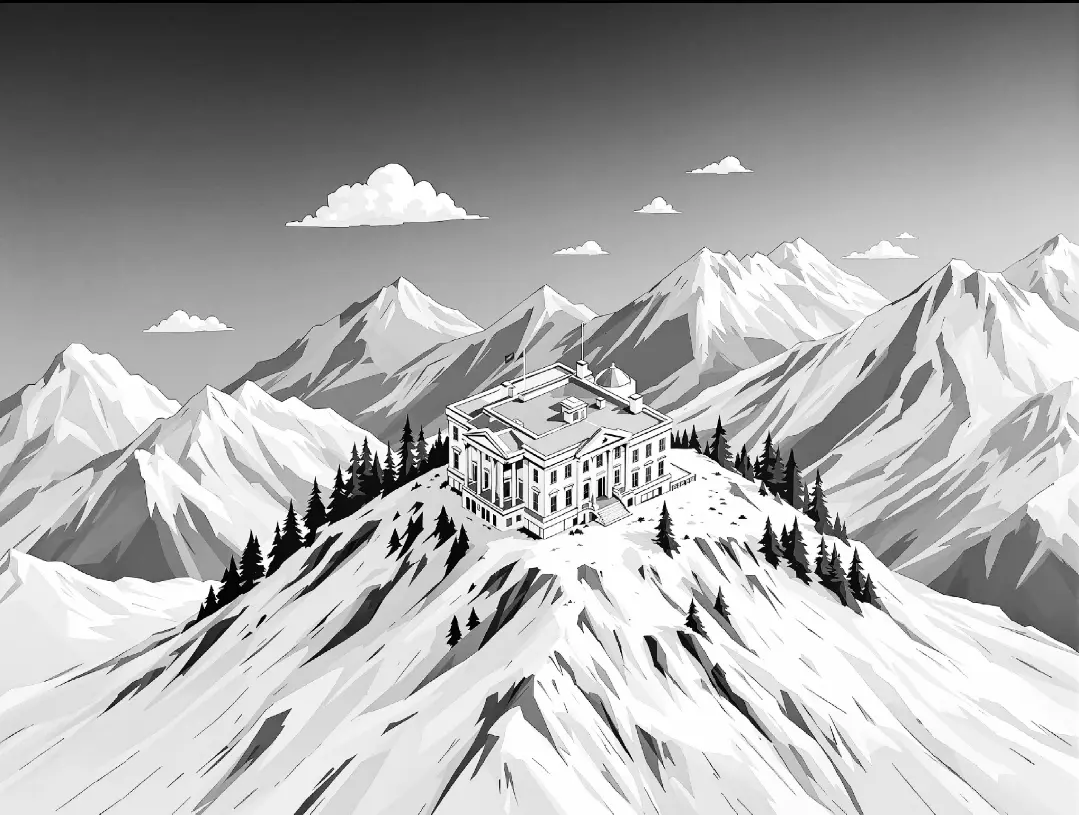 White House on a mountain
