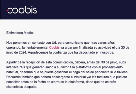 El cierre de Coobis
