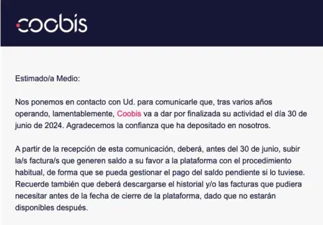 El cierre de Coobis