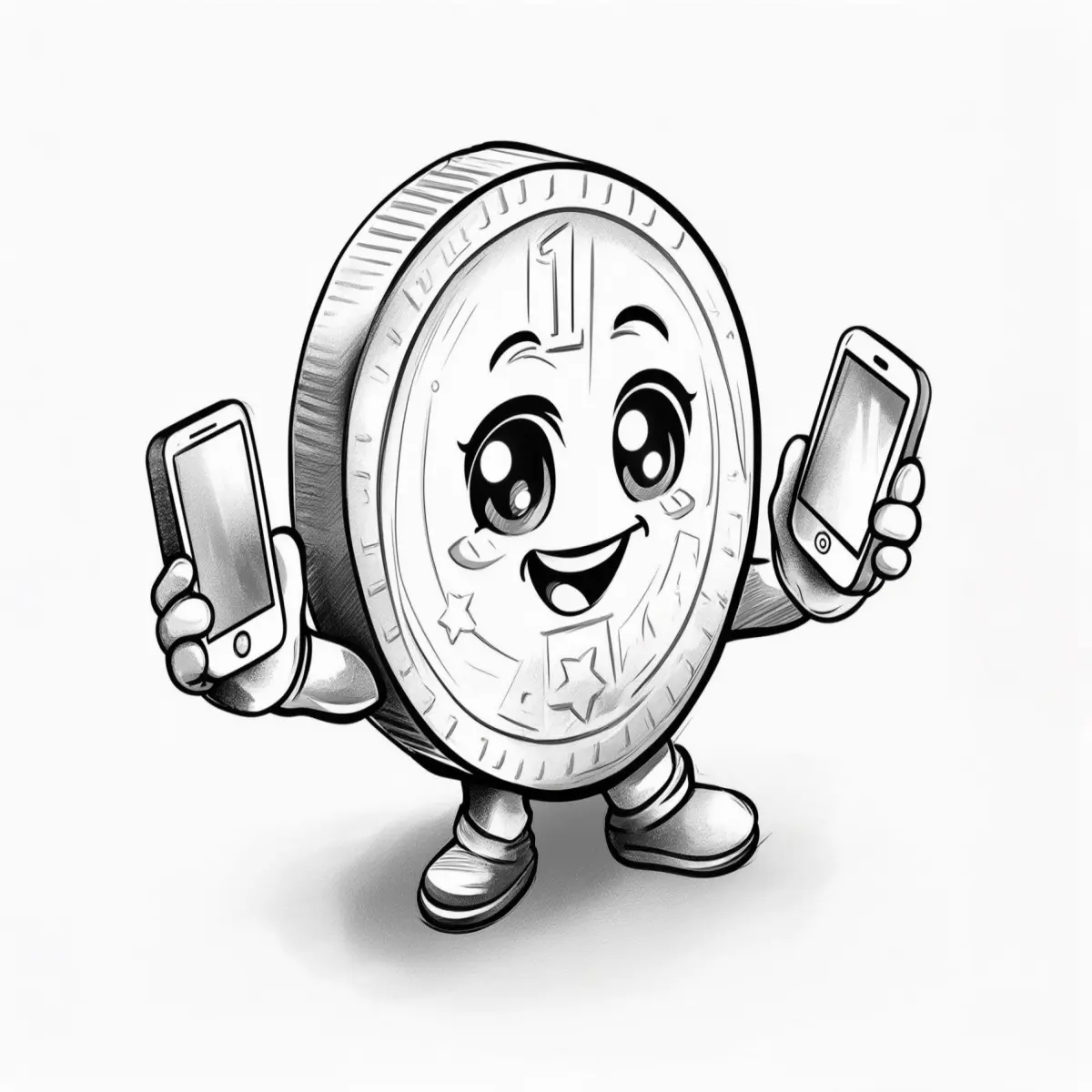 Axelar coin holding 2 phones