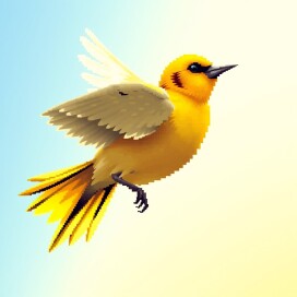 Pixelated photo of a canary for a memecoin