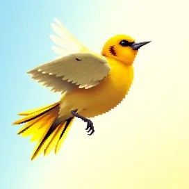 Pixelated photo of a canary for a memecoin