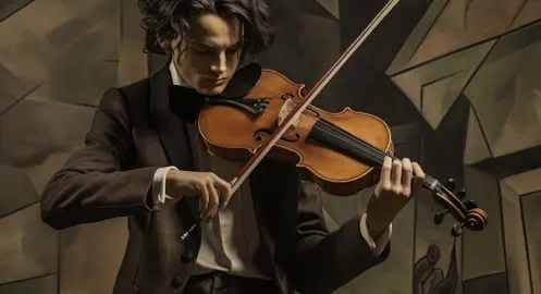Hombre tocando un violín