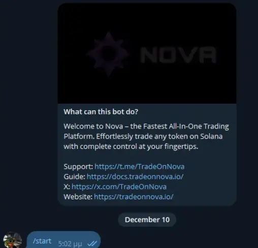 Nova trading Bot