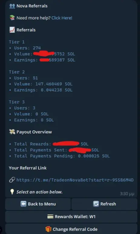Nova trading Bot Referrals