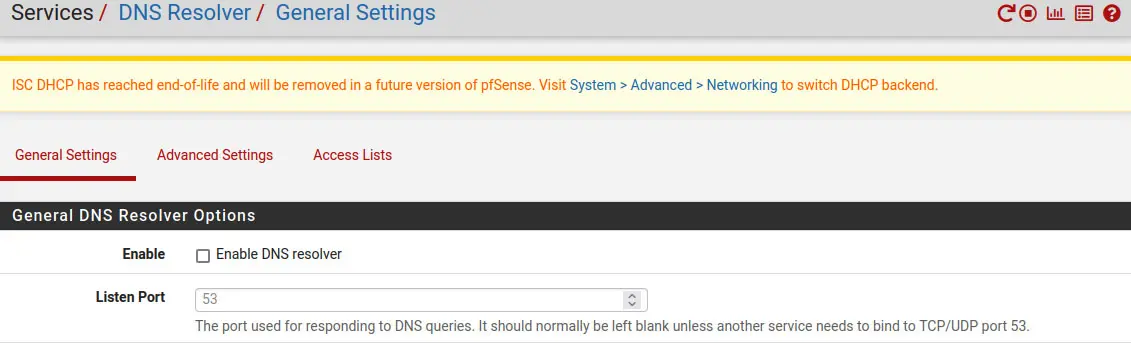 general setting dns resolver