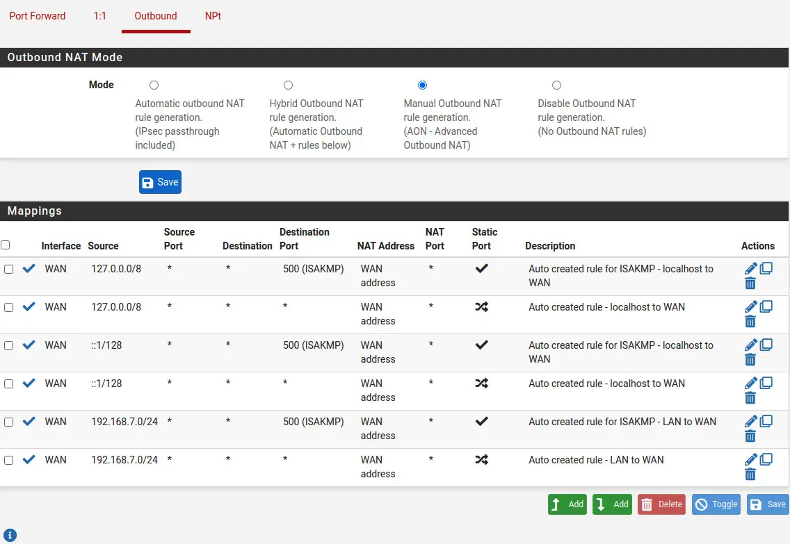 setup NAT pfsense