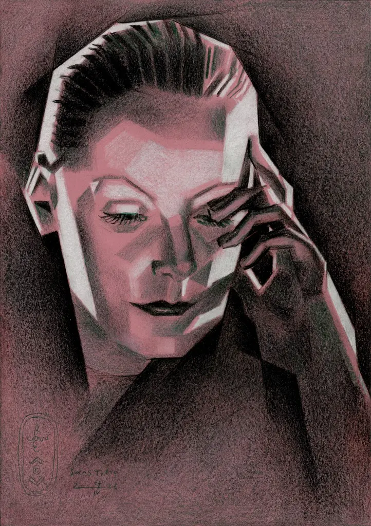 cubist celebrity moviestar graphite pencil drawing