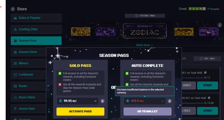 Season Pass: Free and Gold