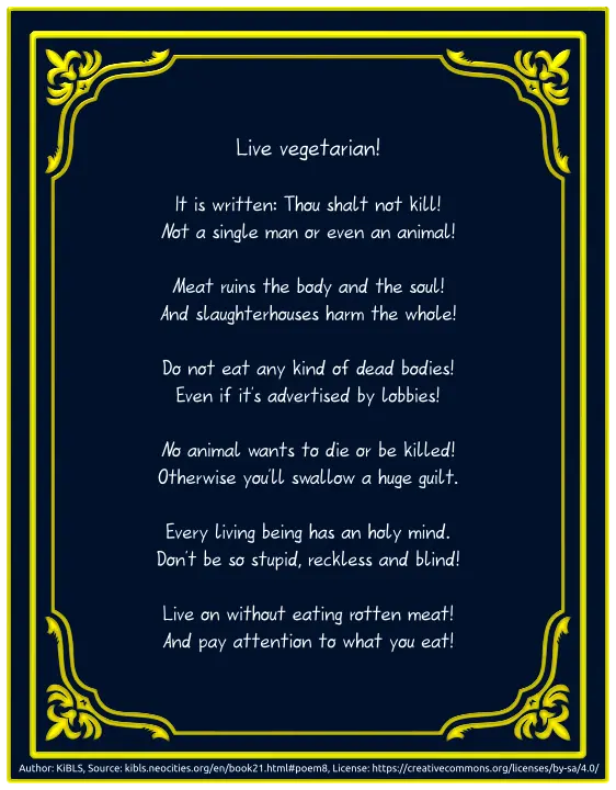 Live vegetarian!