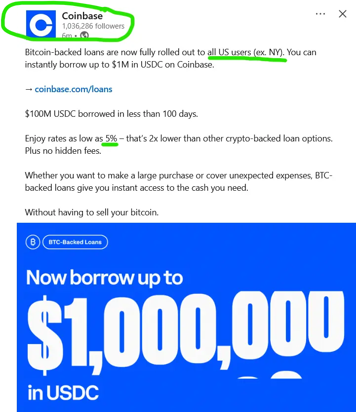 coinbase bitcoin loans