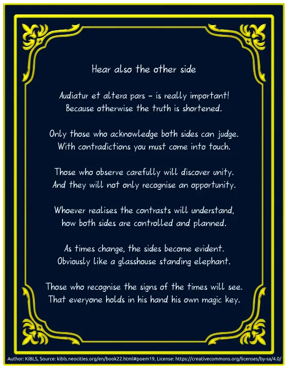 Hear also the other side