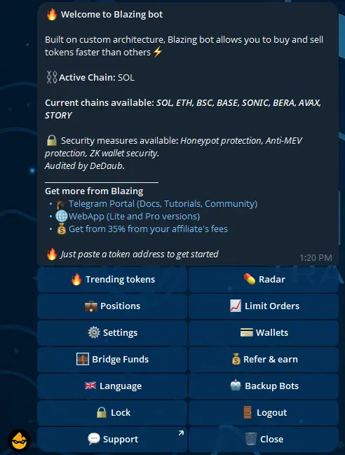 Blazing Telegram Trading Bot