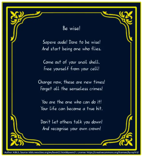 Be wise!