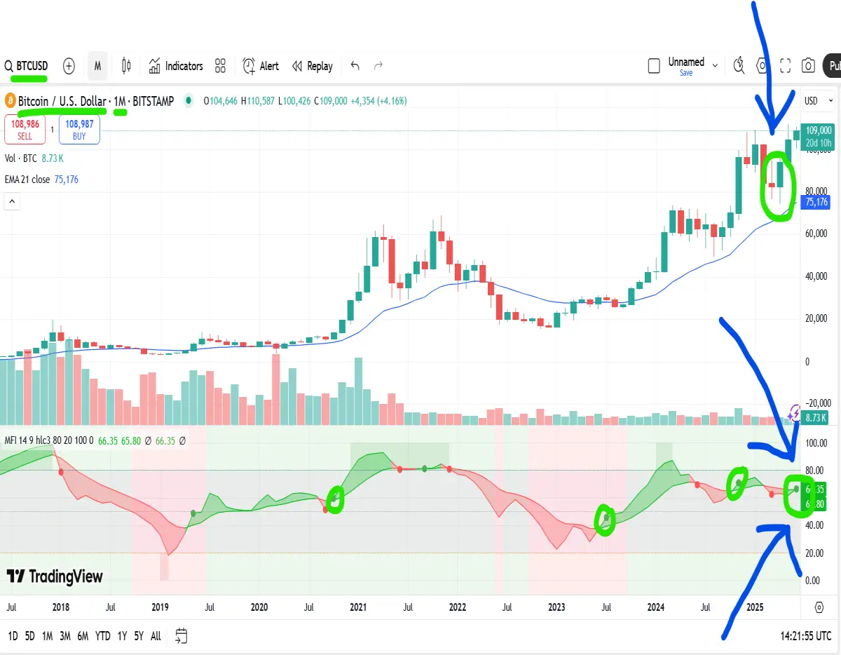 bitcoin monthly chart money flow