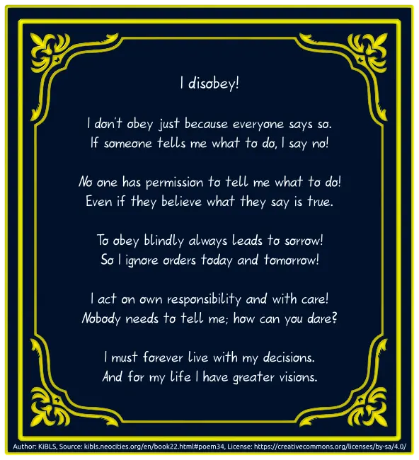 I disobey!
