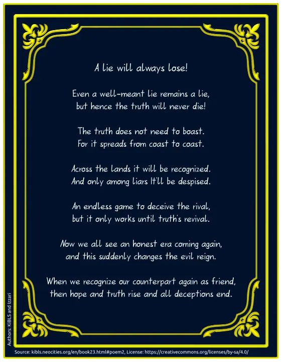 A lie will always lose!