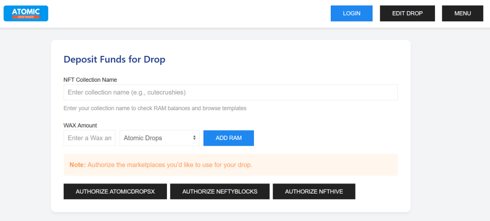 Atomic Drop Maker AtomicDropMaker - Create Drops on NFTHive,Atomic Drops and Neftyblocks!