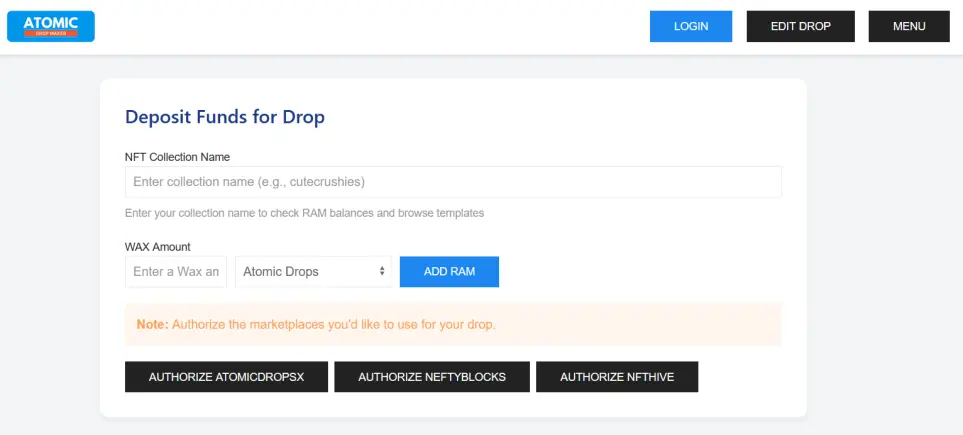 Atomic Drop Maker AtomicDropMaker - Create Drops on NFTHive,Atomic Drops and Neftyblocks!