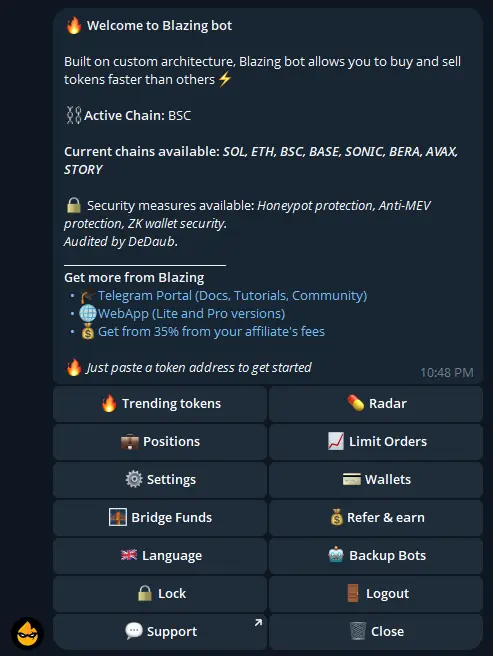 Blazing Telegram Bot