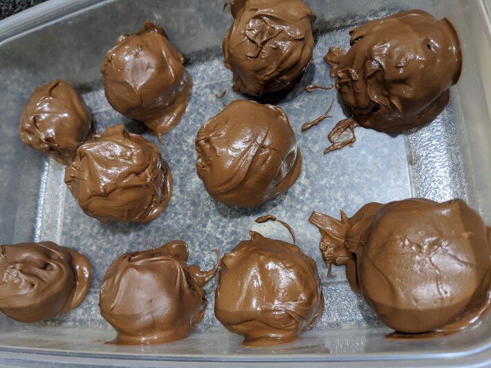 Melted Chocolate on balls
