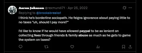 Screenshot of a Twitter post criticizing PayPal’s double standards, enforcing harsh rules on freelancers while being lenient with larger clients abusing the system.