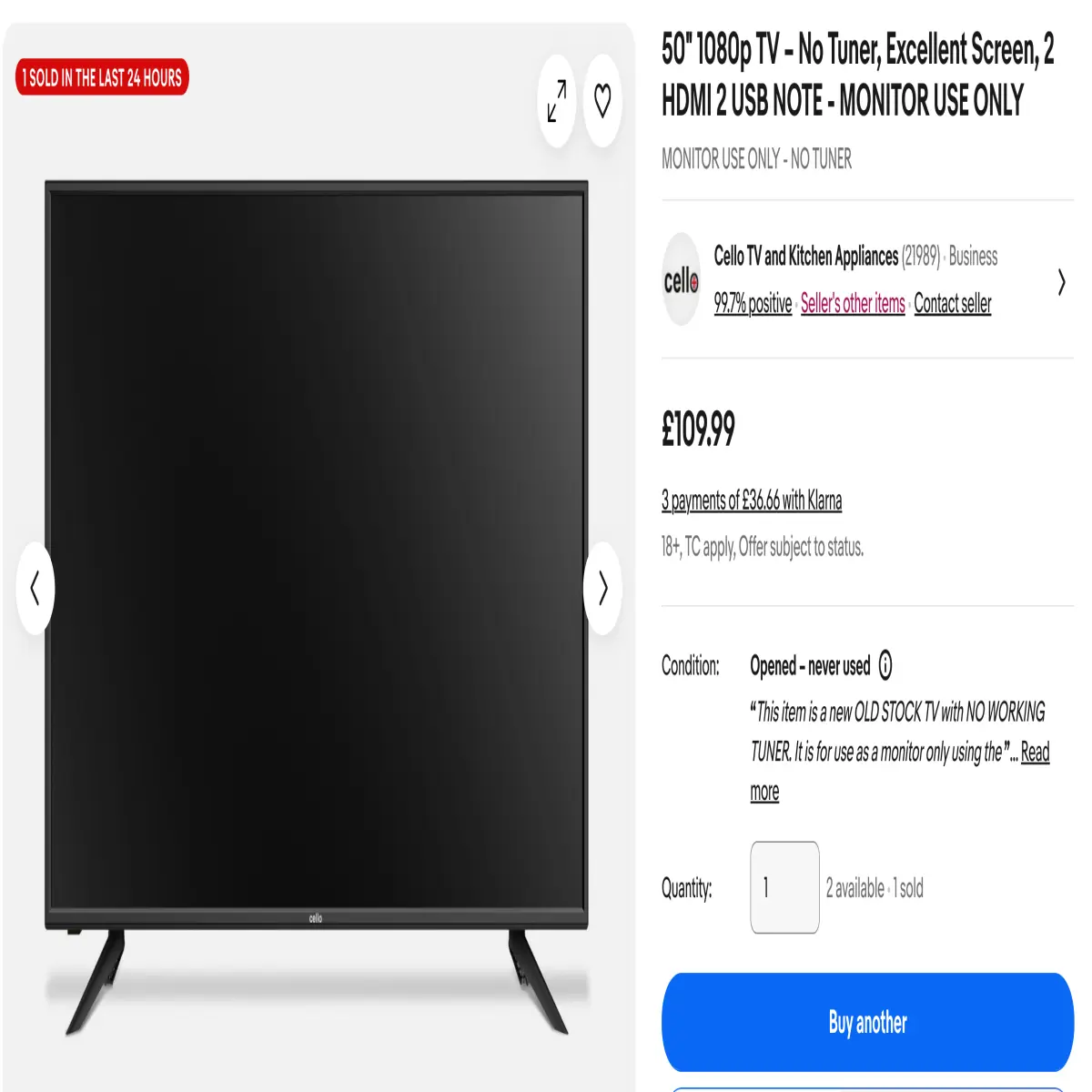 One of the TVs/monitors up for grabs