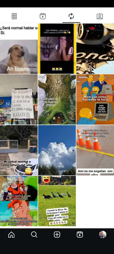 Posts compartidos en Instagram