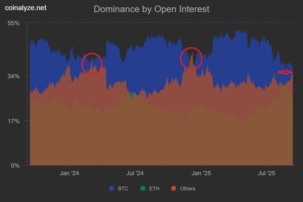 Image of BTC Open Interest v Other Open Interest