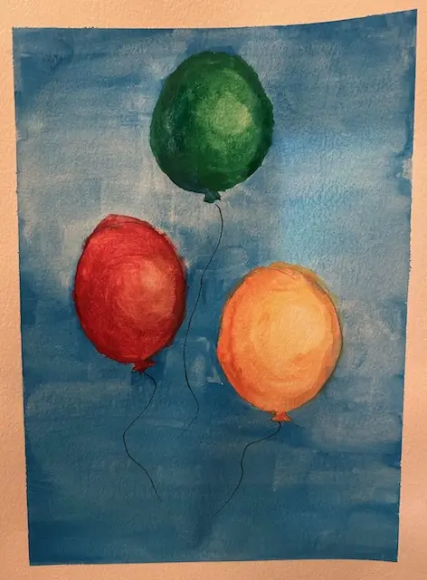 Balloons, watercolor
