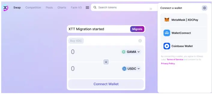 Connect metamask on XSwap