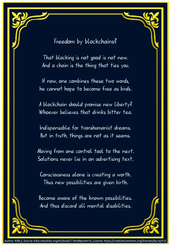 Freedom by blockchains?