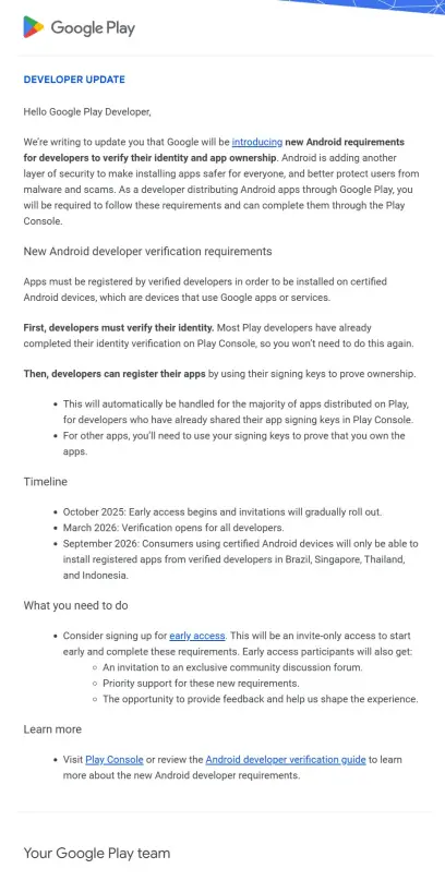 Comunicado Google