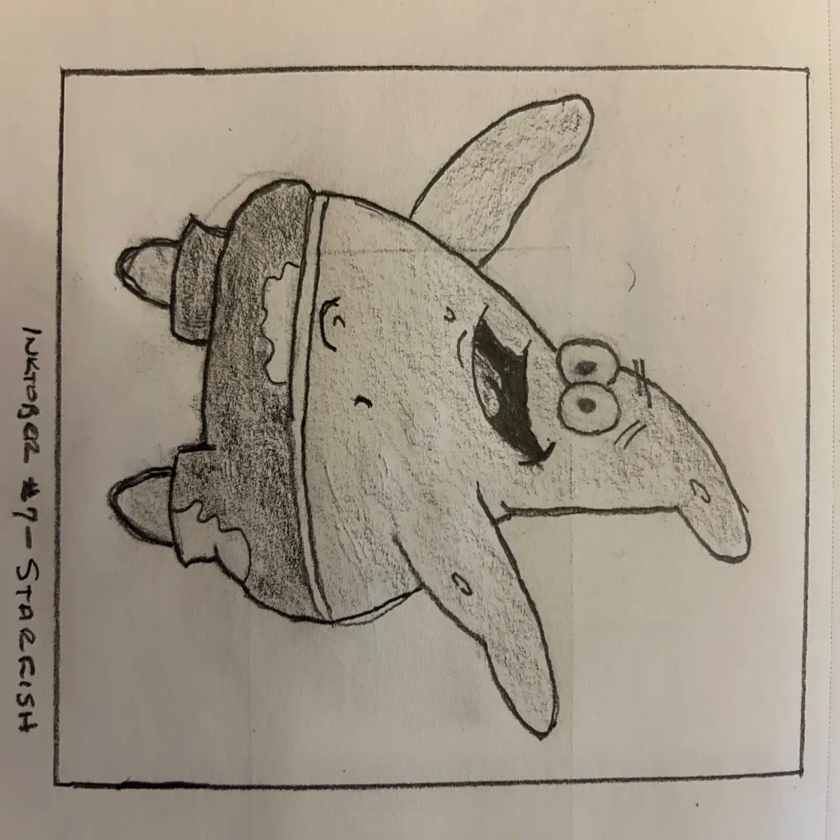 Fan drawing of Patrick from Spongebob - pencil