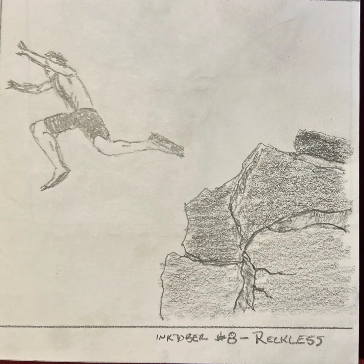 Cliff diver sketch - pencil