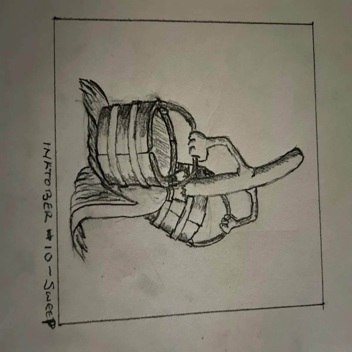 Broom and buckets after Disney - pencil